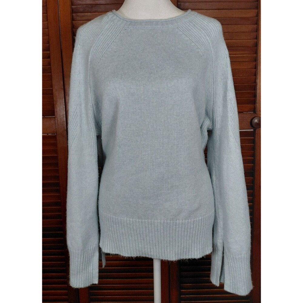 Wonderly Powder Blue Viscose Blend Soft Cozy Stretchy Boutique Sweater Sz Large